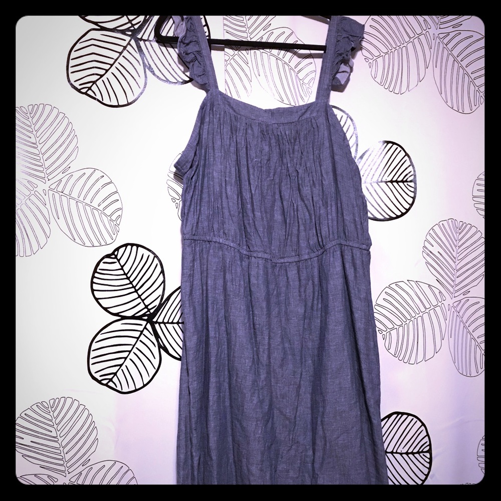 ♻️old navy flutter sleeve midi dress Chambray